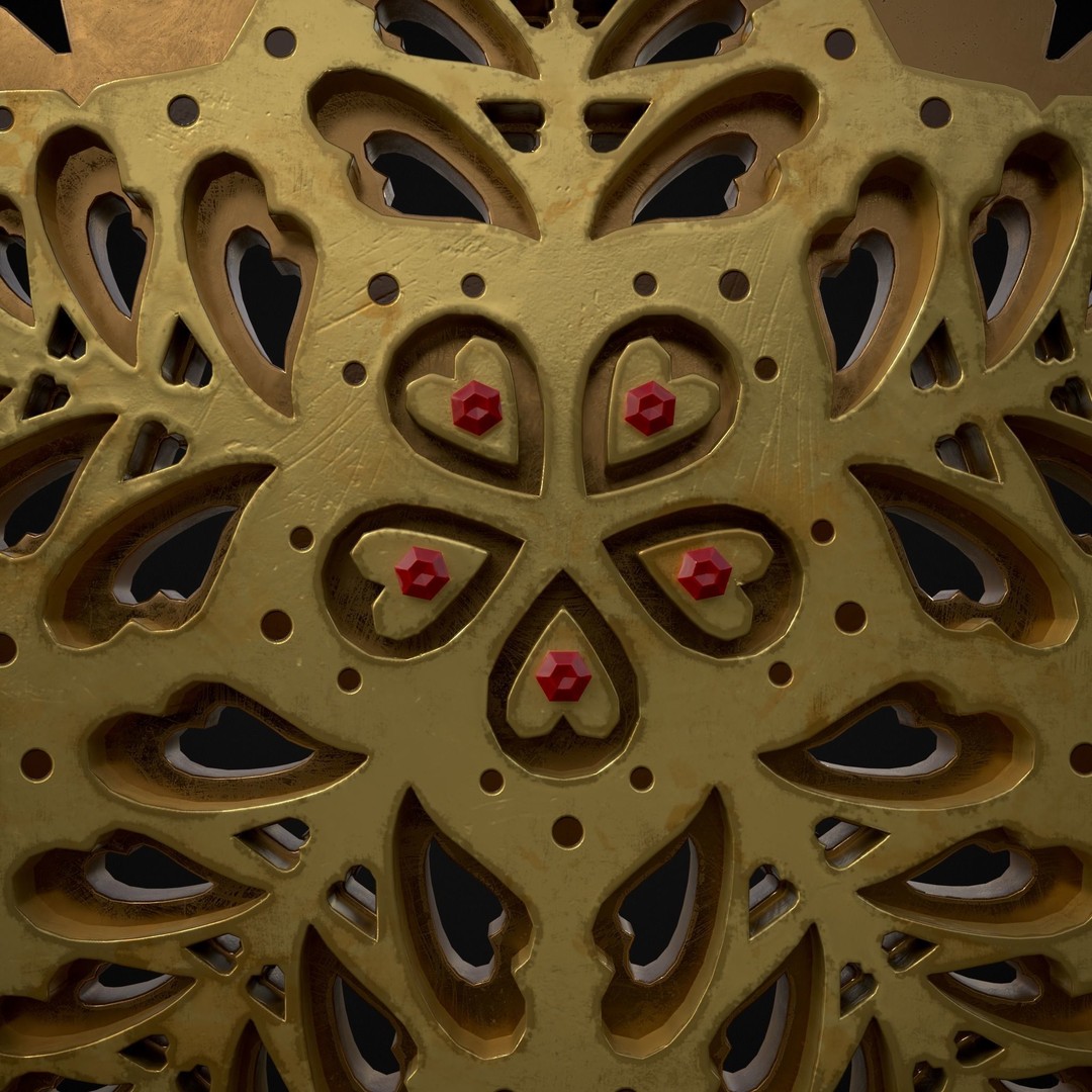 Christmas Golden Star 3D Model – Low Poly PBR Ornament, FBX/OBJ - View 14