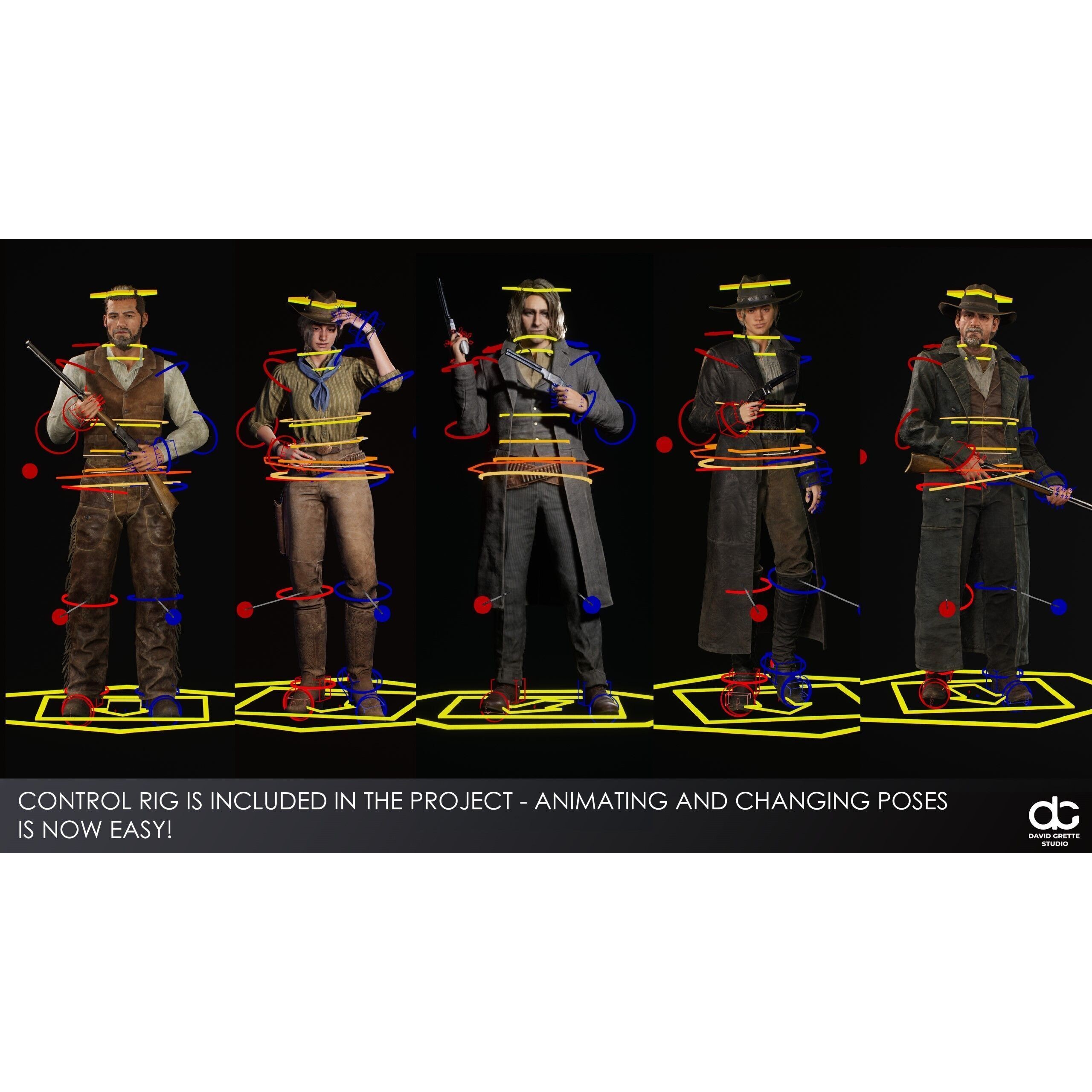 Western Characters Series - Low-Poly Game-Ready 3D Model