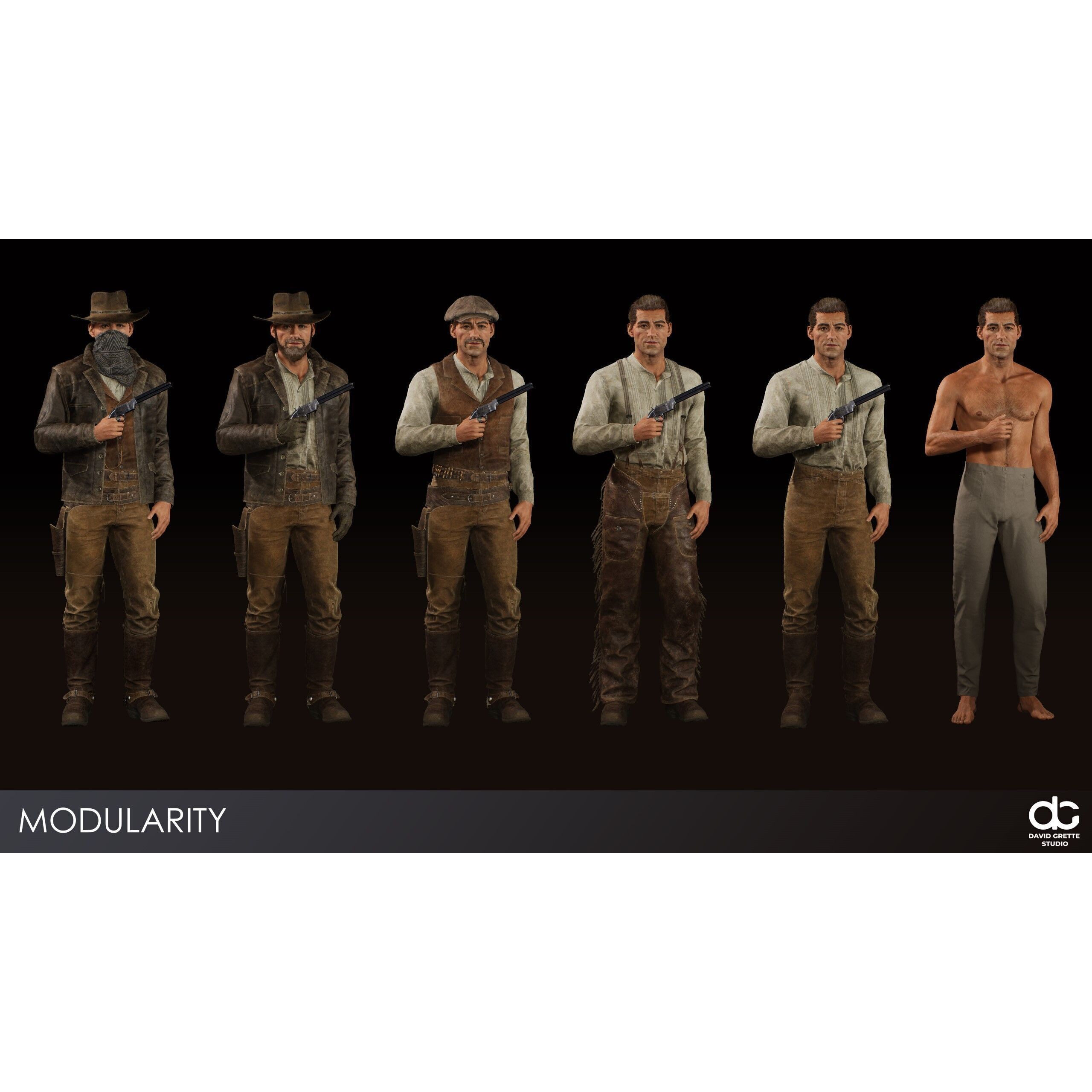 Western Characters Series - Low-Poly Game-Ready 3D Model - View 15