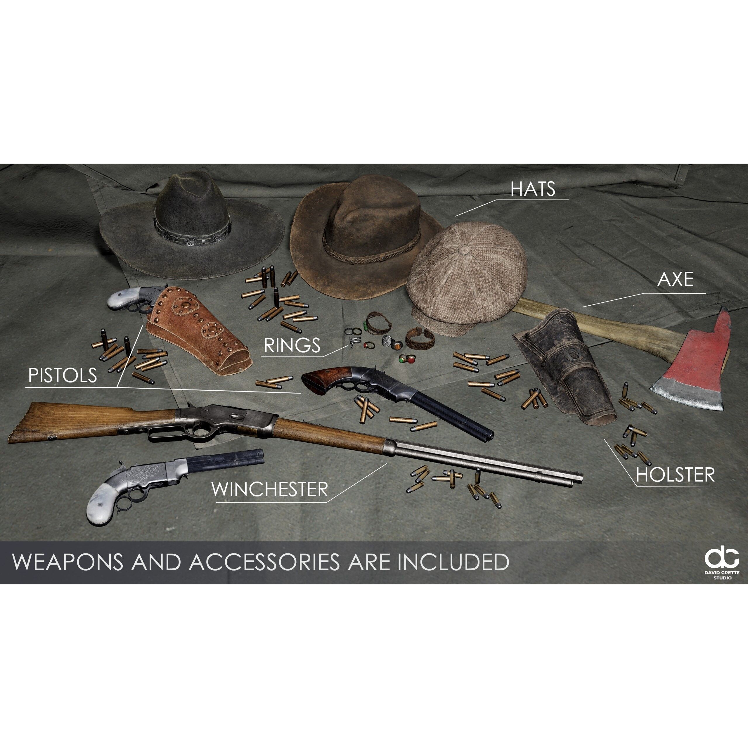 Western Characters Series - Low-Poly Game-Ready 3D Model - View 19