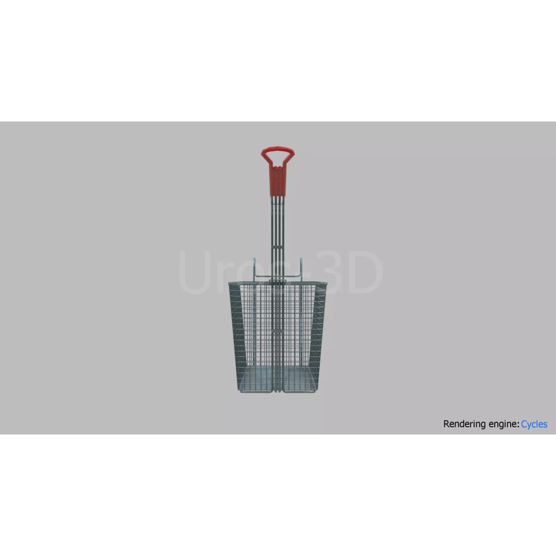 Deep Fryer Basket 3D Model – Low Poly PBR Asset for Unity, Unreal - View 3