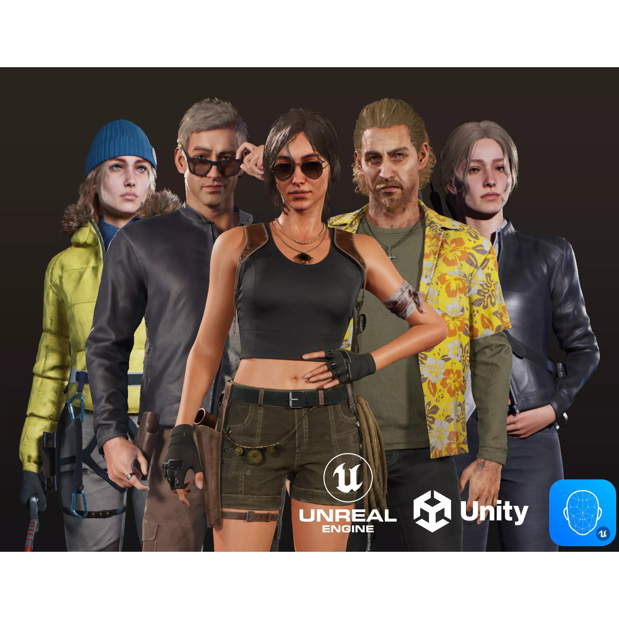 Adventure Characters Pack - Low-Poly Game-Ready 3D Model - View 2
