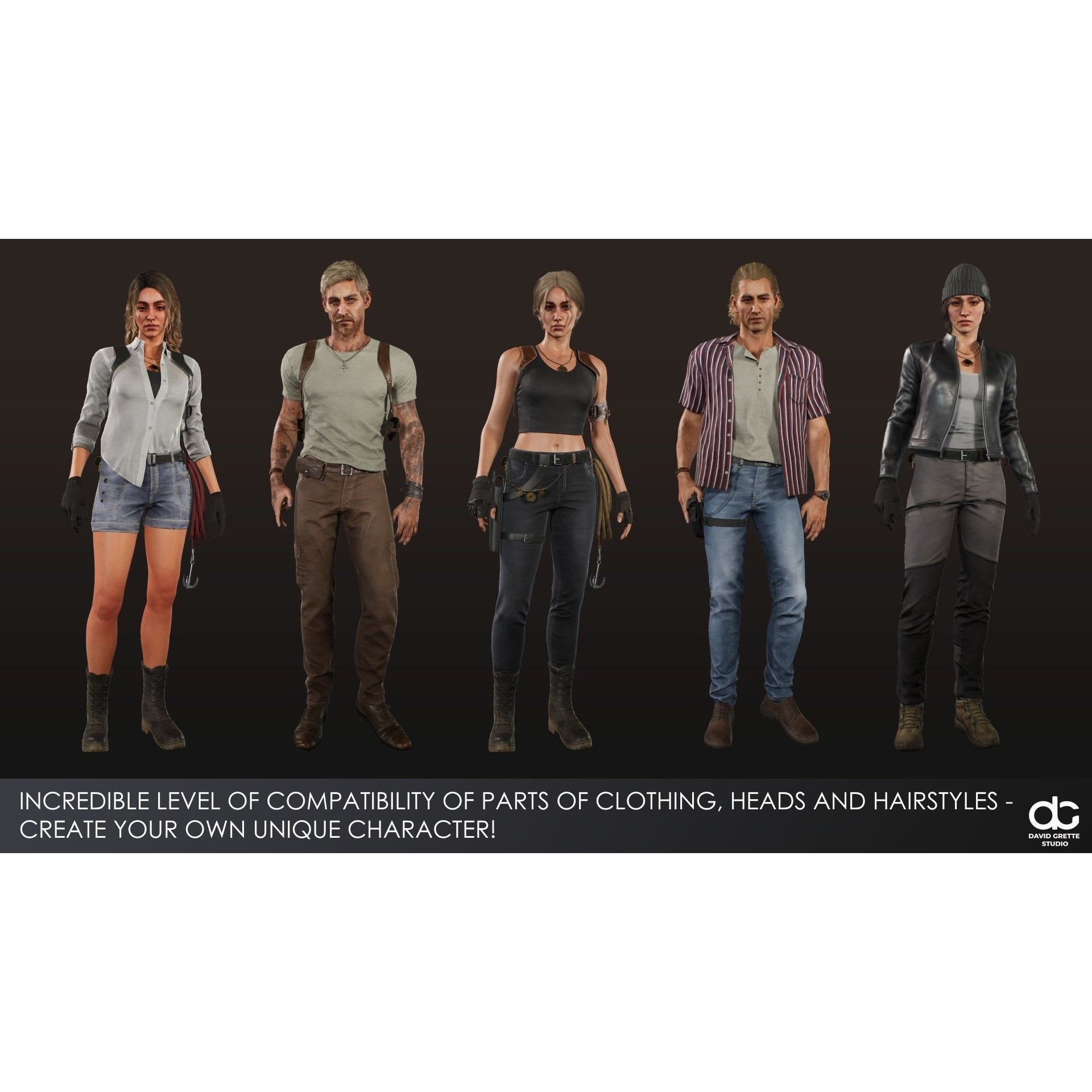 Adventure Characters Pack - Low-Poly Game-Ready 3D Model - View 28