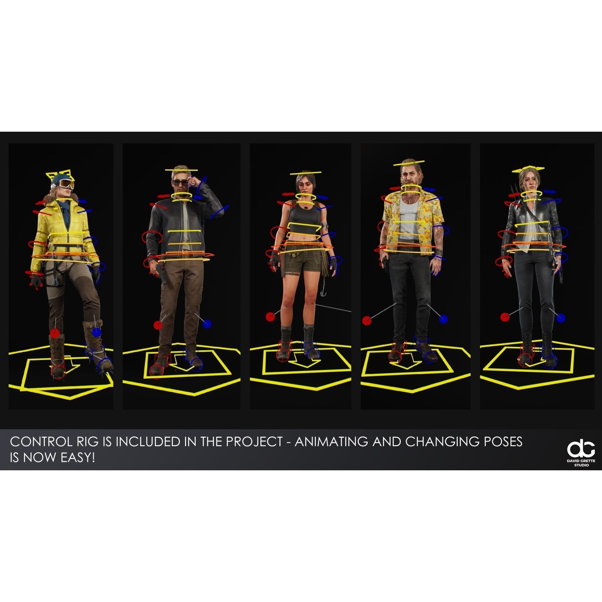 Adventure Characters Pack - Low-Poly Game-Ready 3D Model - View 33