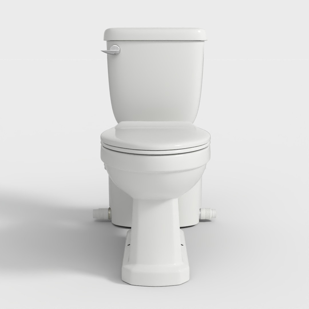 Upflush Toilet 3D Model – Low Poly PBR Asset, FBX Format - View 3