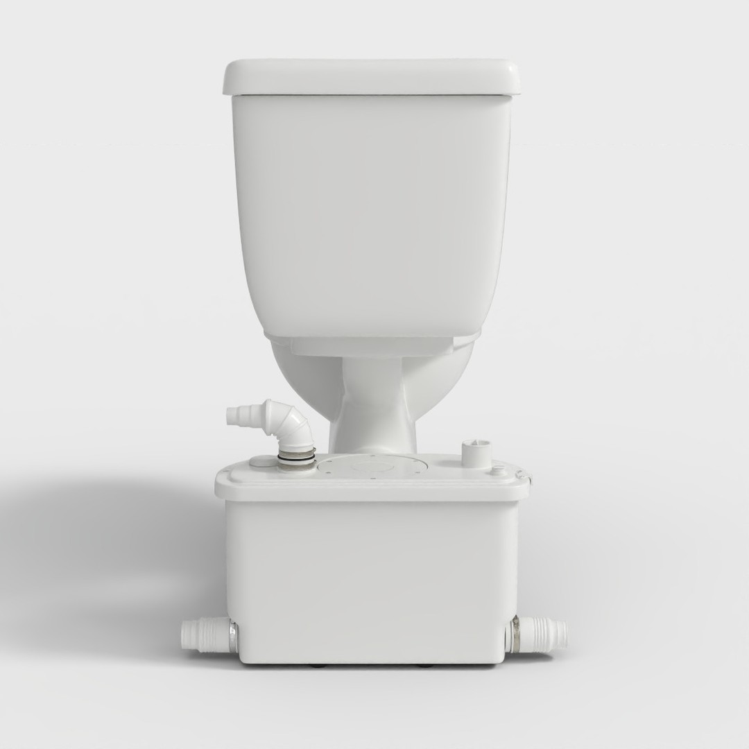 Upflush Toilet 3D Model – Low Poly PBR Asset, FBX Format - View 5
