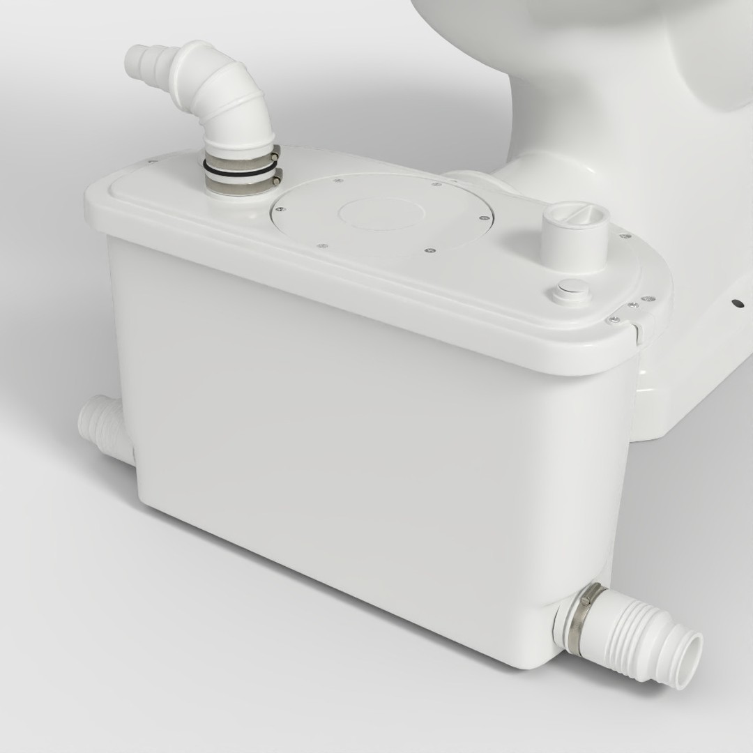 Upflush Toilet 3D Model – Low Poly PBR Asset, FBX Format - View 7