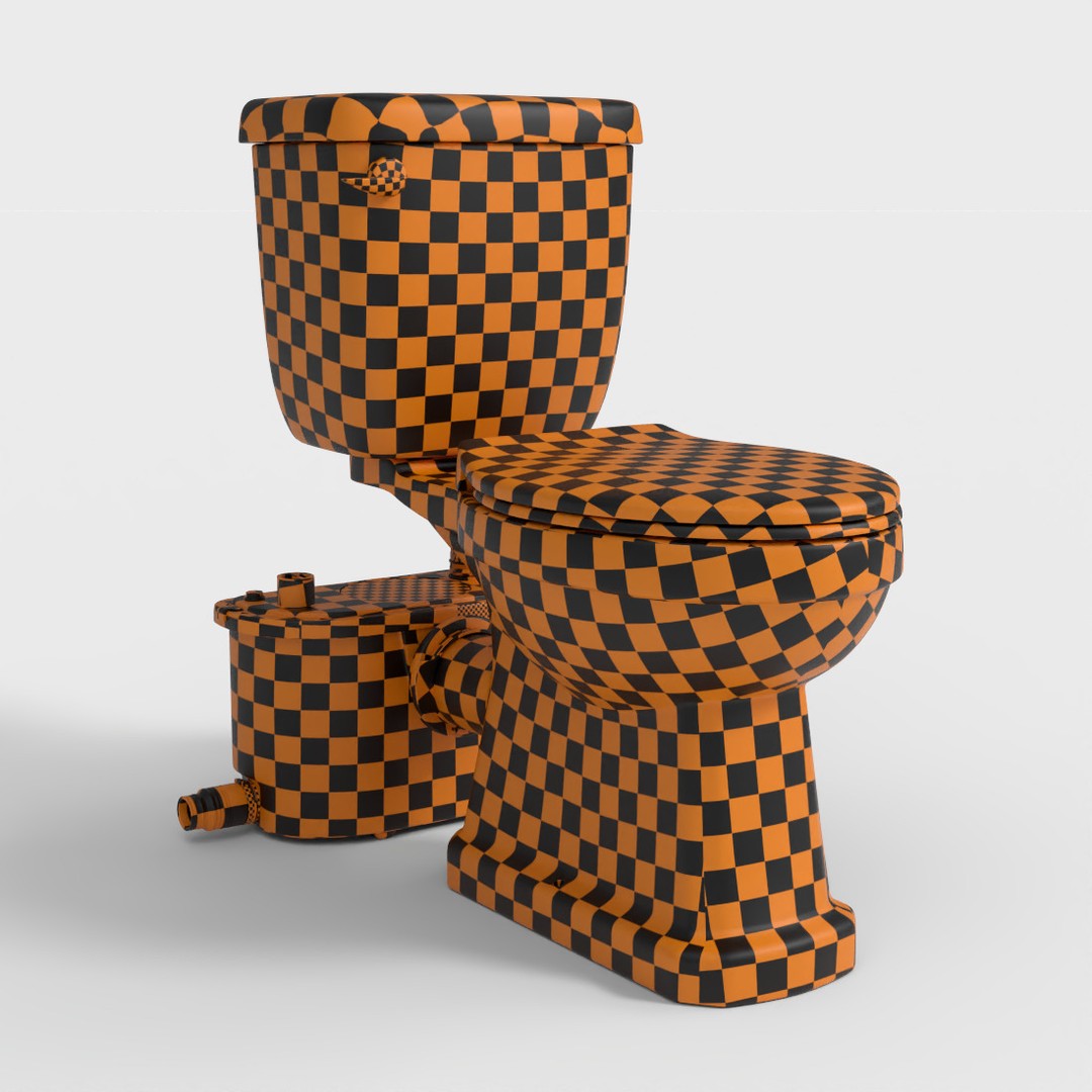 Upflush Toilet 3D Model – Low Poly PBR Asset, FBX Format - View 8