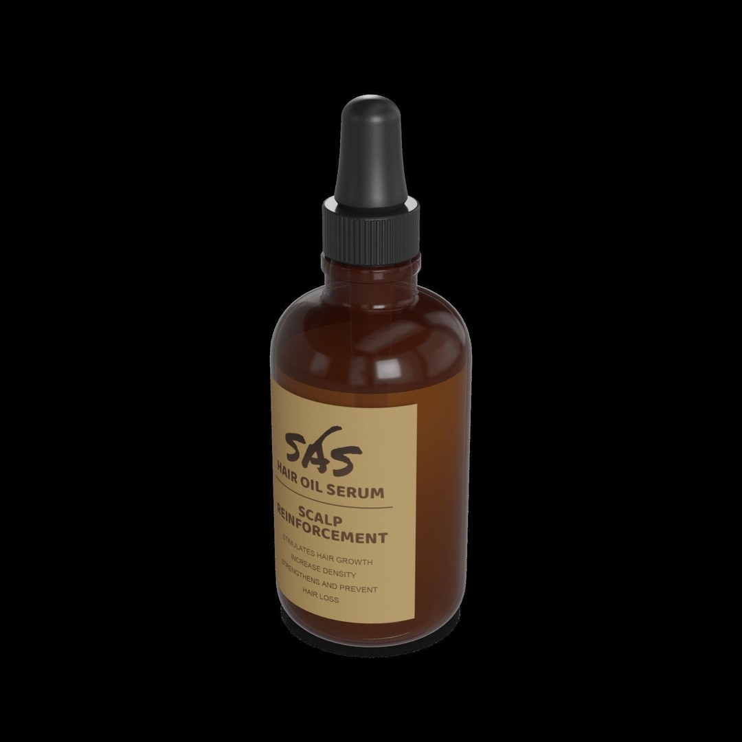 Hair Strengthening Oil 3D Model – Low Poly PBR Game Asset, FBX