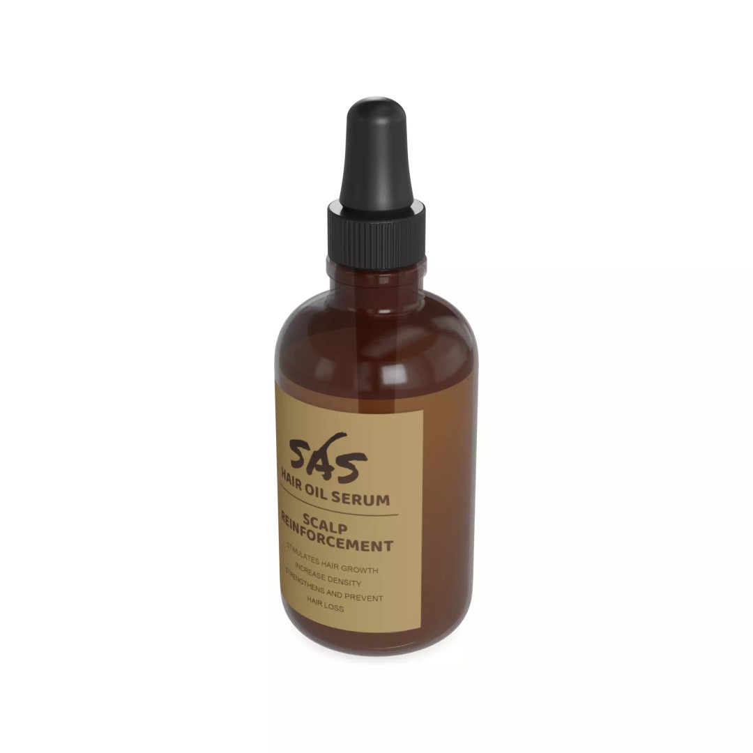 Hair Strengthening Oil 3D Model – Low Poly PBR Game Asset, FBX - View 2