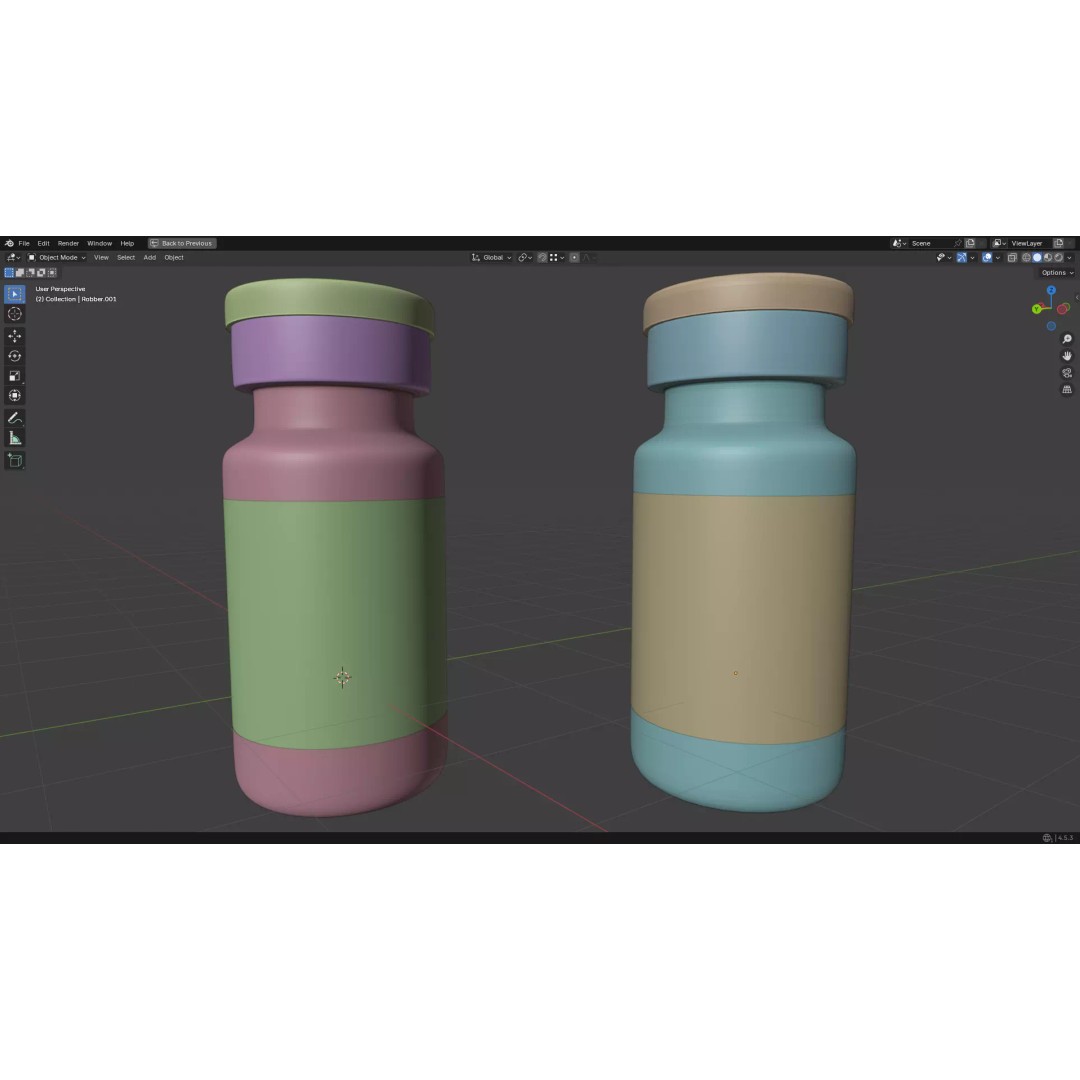Injection Vial 3D Model – Low Poly PBR Medical Asset, FBX, OBJ - View 34
