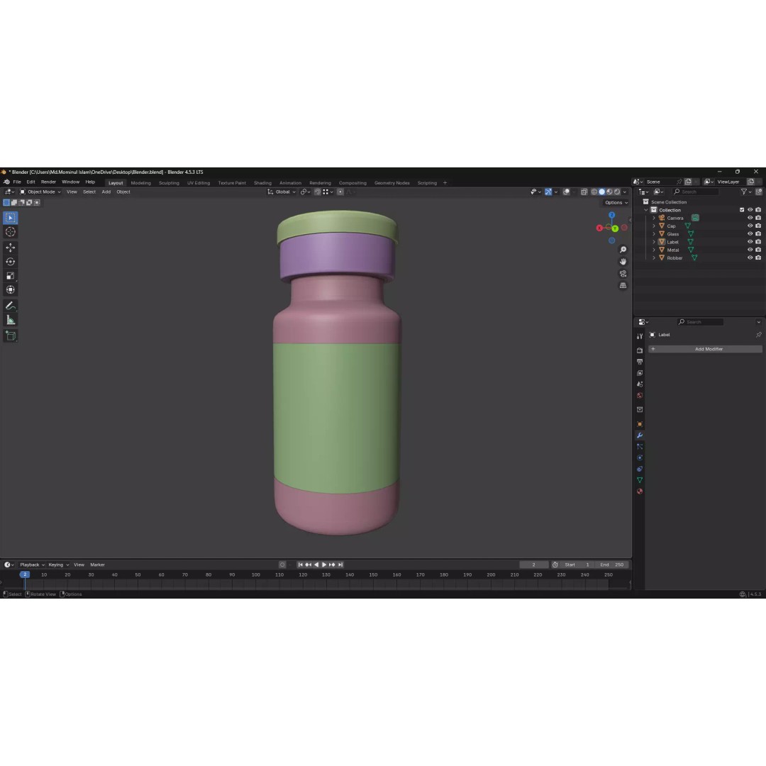 Injection Vial 3D Model – Low Poly PBR Medical Asset, FBX, OBJ - View 8