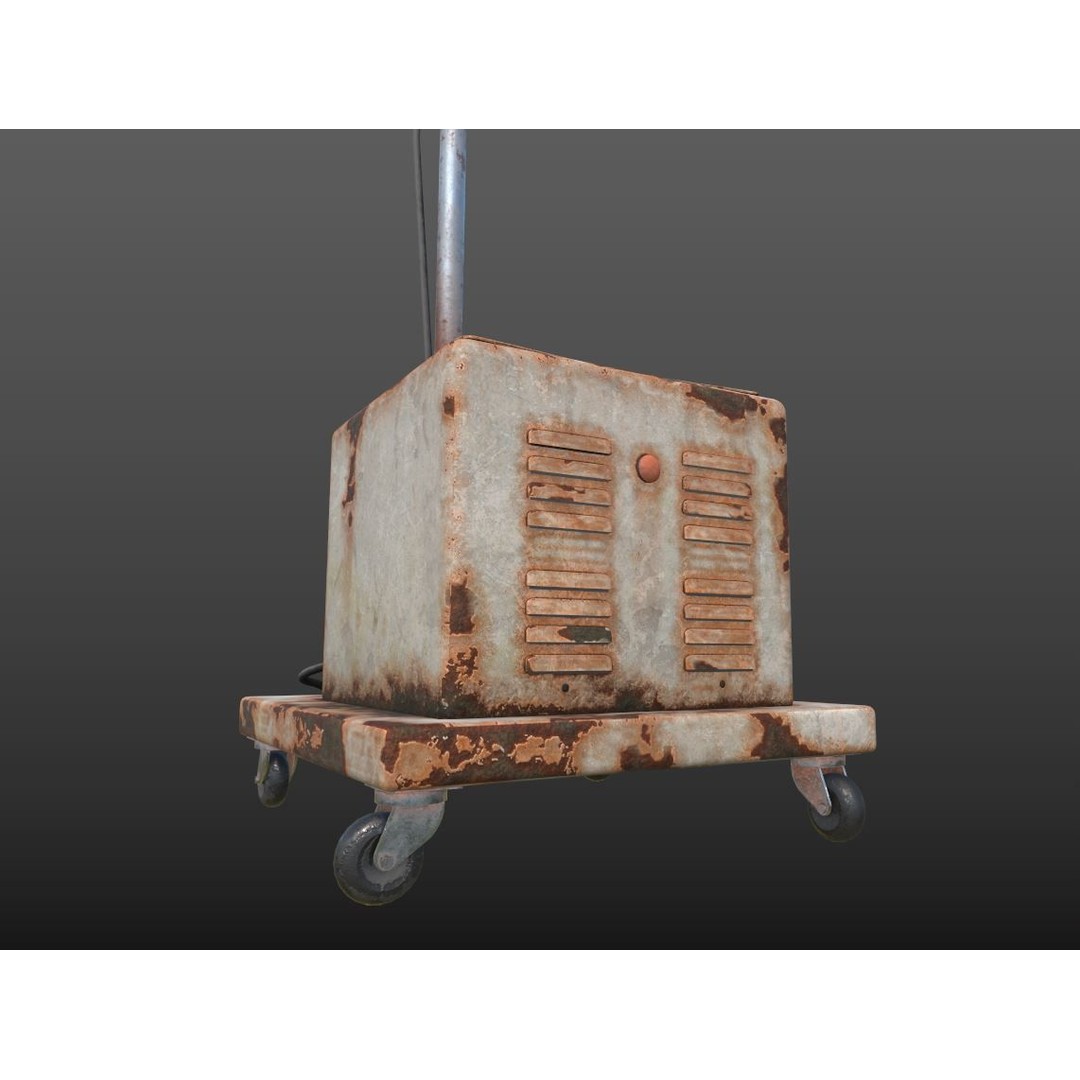 Abandoned Medical Floor Lamp 3D Model – Realistic PBR Asset, FBX/OBJ - View 11