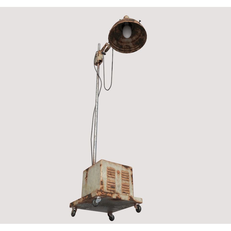 Abandoned Medical Floor Lamp 3D Model – Realistic PBR Asset, FBX/OBJ - View 4