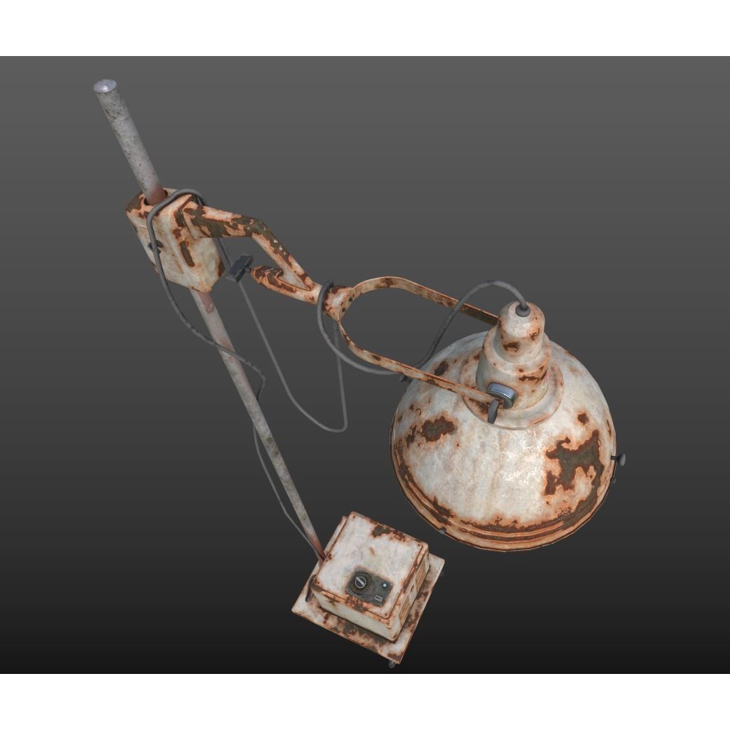 Abandoned Medical Floor Lamp 3D Model – Realistic PBR Asset, FBX/OBJ - View 6