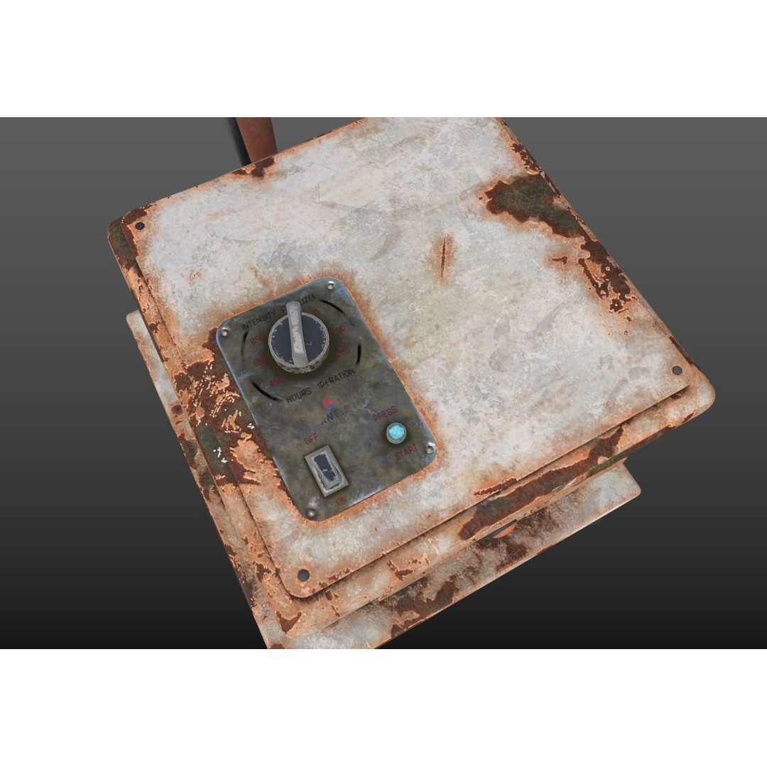 Abandoned Medical Floor Lamp 3D Model – Realistic PBR Asset, FBX/OBJ - View 9