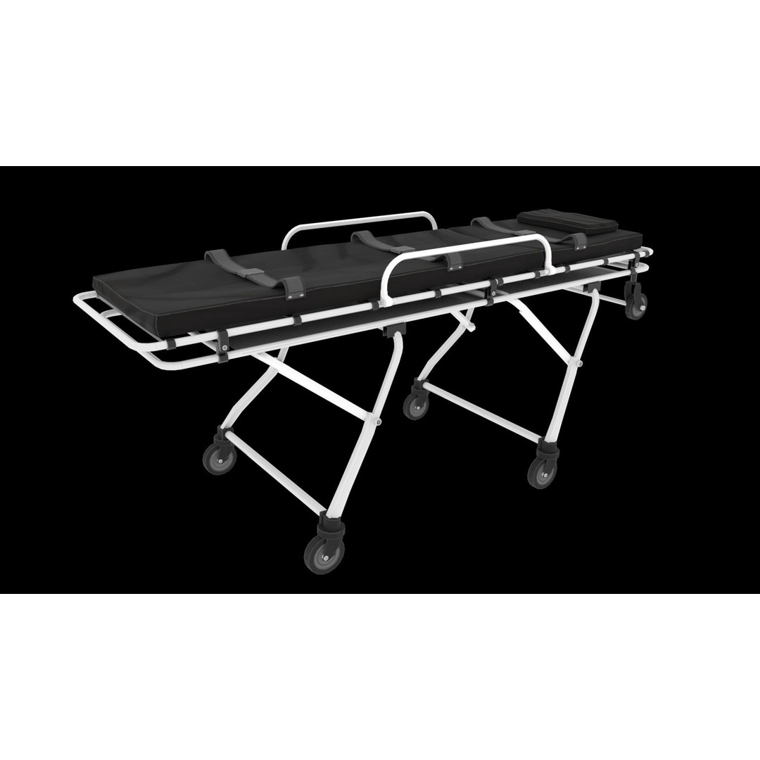 Ambulance Stretcher 3D Model – Low Poly Medical Equipment, FBX, OBJ - View 4