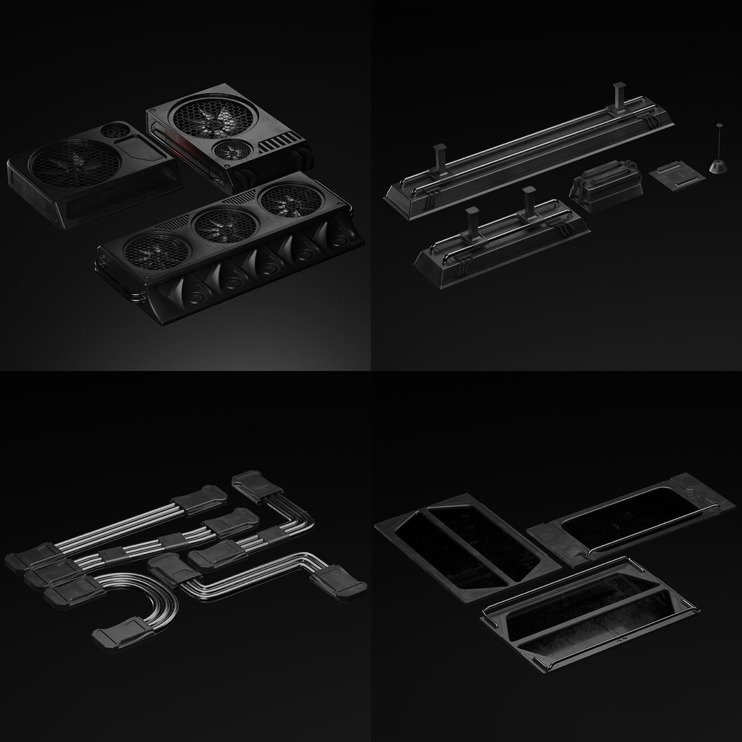 Sci-Fi Panels 3D Model – Low Poly Collection with PBR Textures
