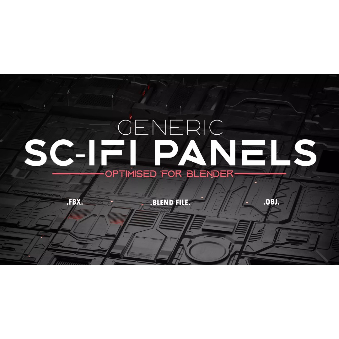 Sci-Fi Panels 3D Model – Low Poly Collection with PBR Textures - View 2