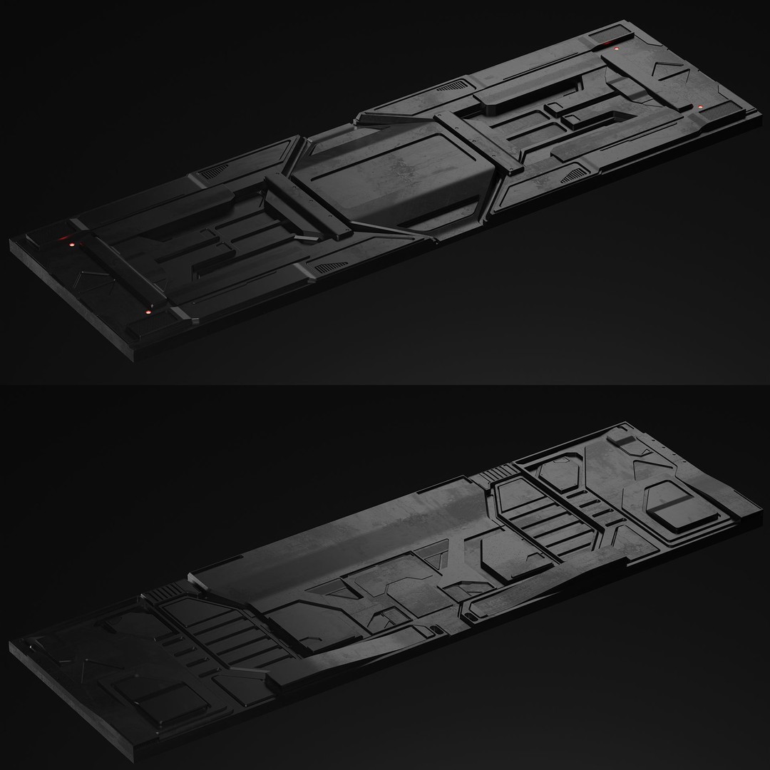 Sci-Fi Panels 3D Model – Low Poly Collection with PBR Textures - View 4