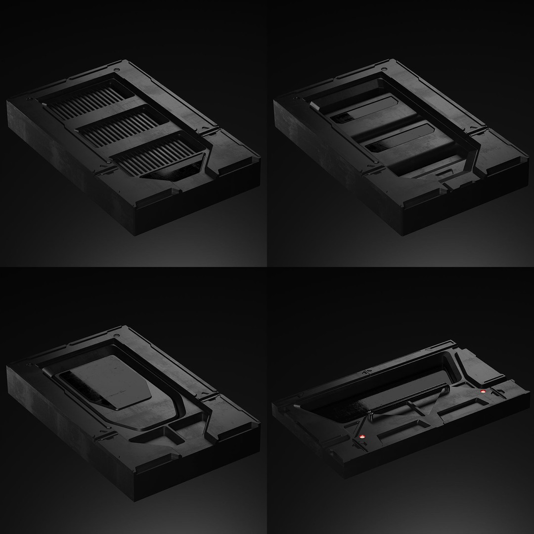 Sci-Fi Panels 3D Model – Low Poly Collection with PBR Textures - View 6