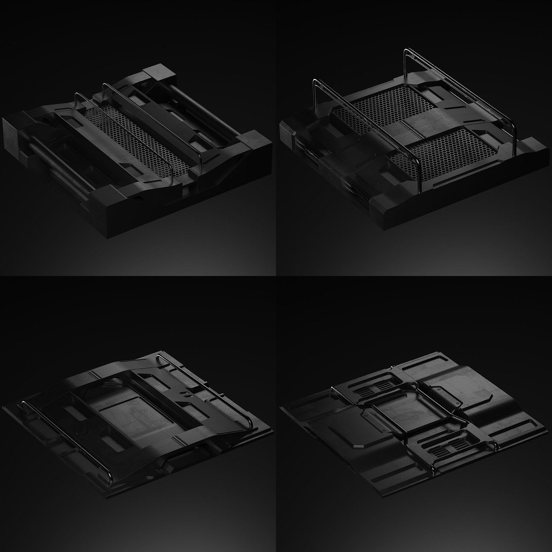 Sci-Fi Panels 3D Model – Low Poly Collection with PBR Textures - View 8
