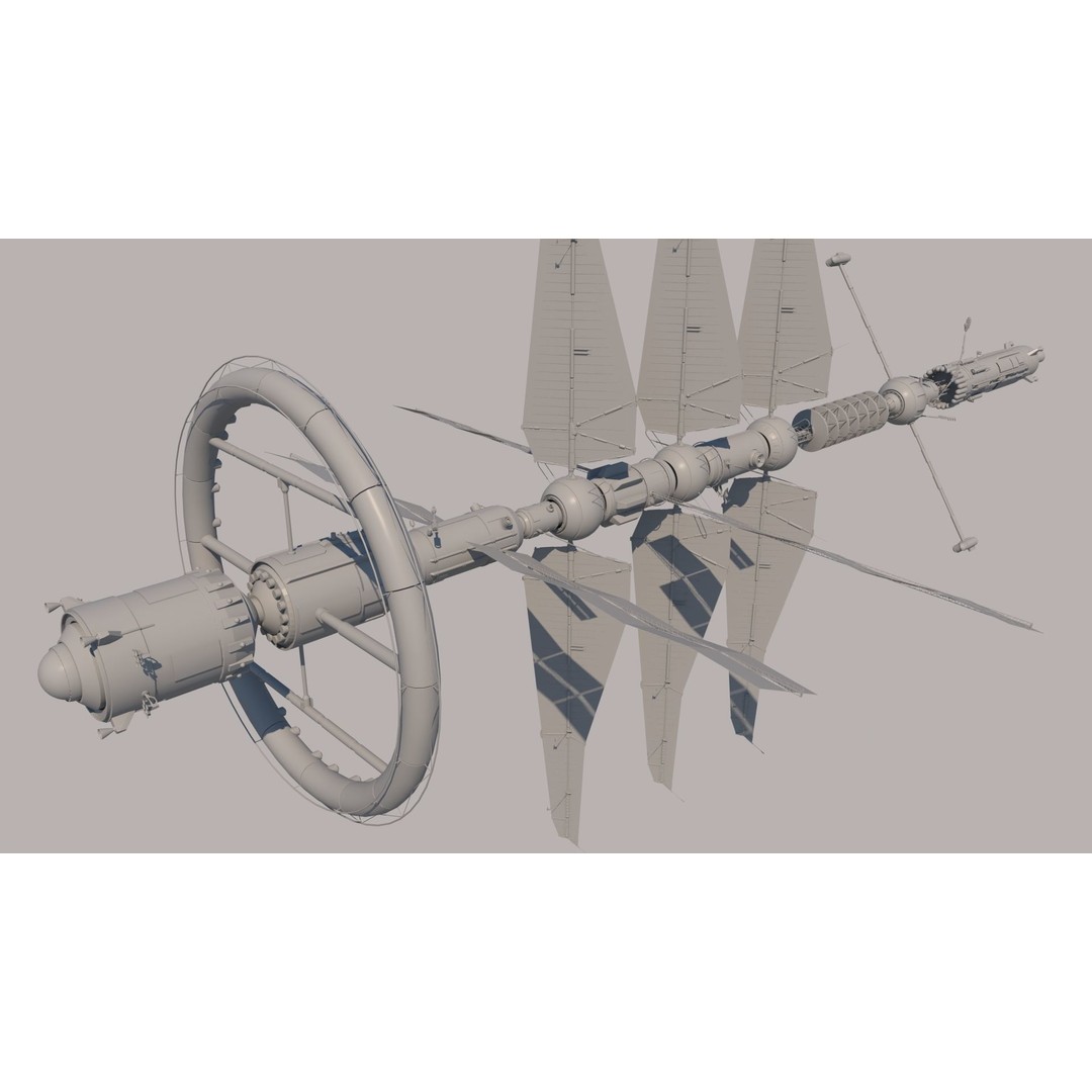 Science Spaceships 3D Model – Futuristic Cruiser, FBX & OBJ Formats - View 12