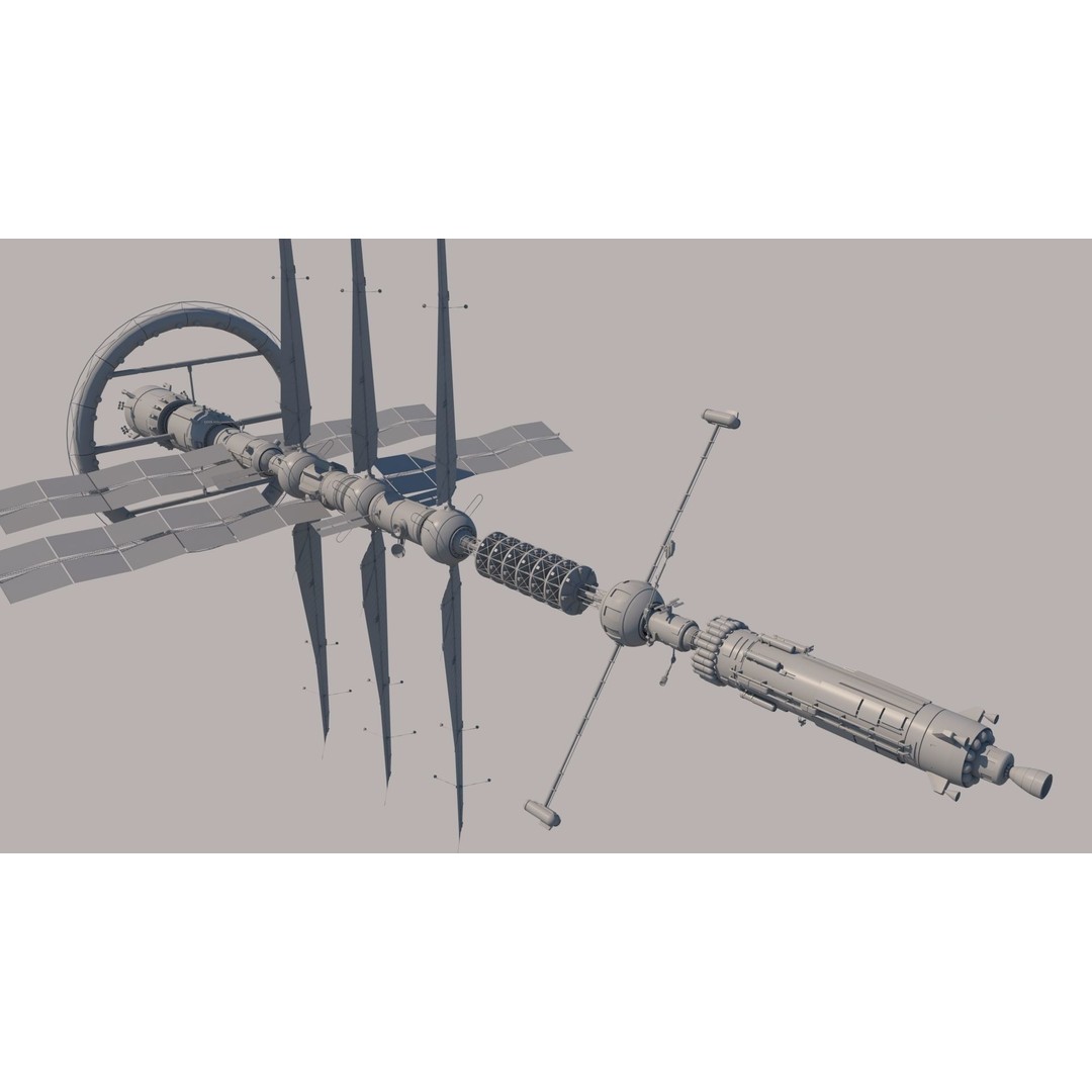 Science Spaceships 3D Model – Futuristic Cruiser, FBX & OBJ Formats - View 13
