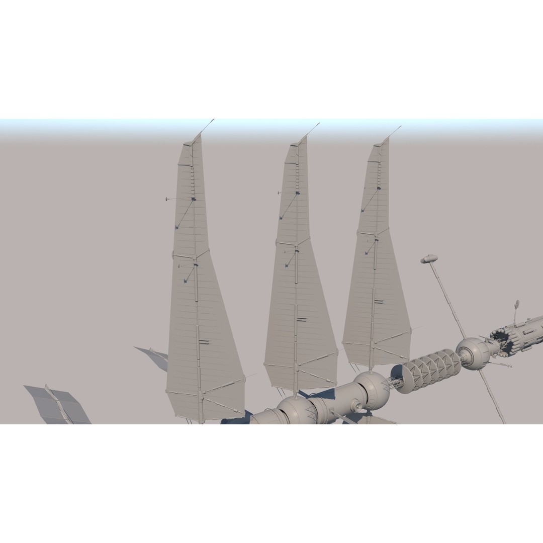 Science Spaceships 3D Model – Futuristic Cruiser, FBX & OBJ Formats - View 14