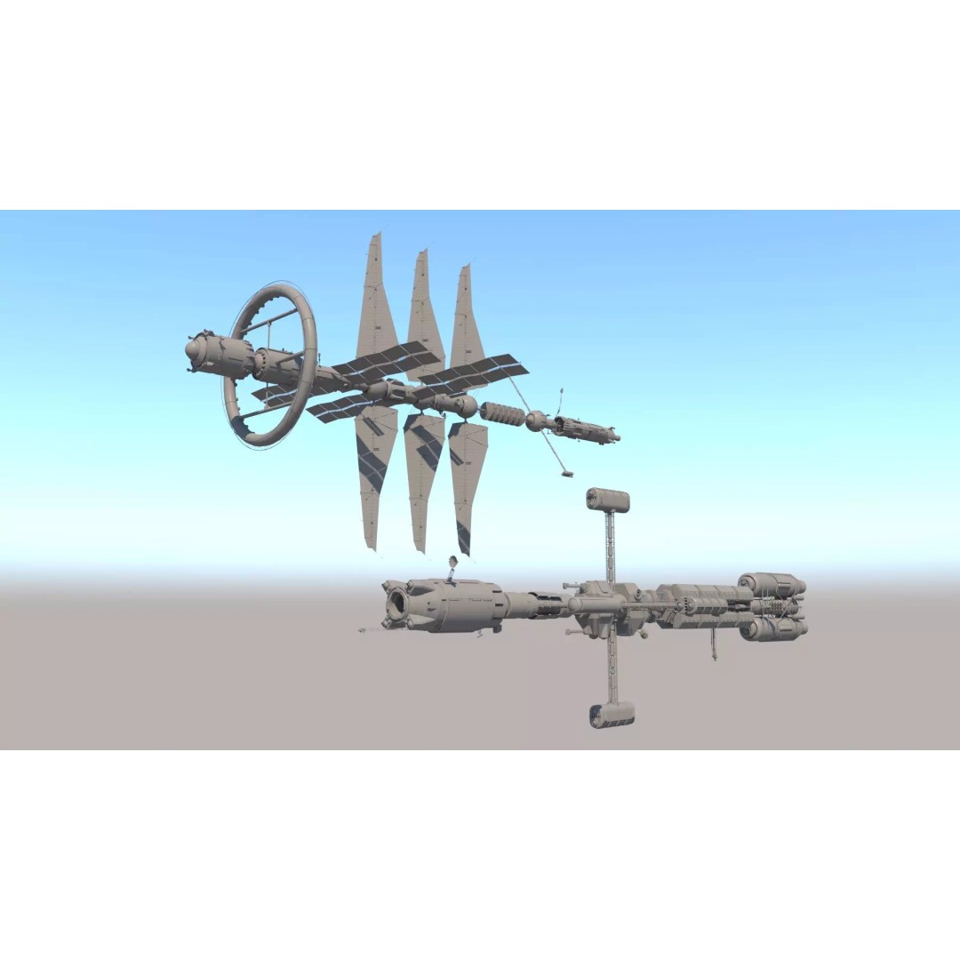 Science Spaceships 3D Model – Futuristic Cruiser, FBX & OBJ Formats - View 2