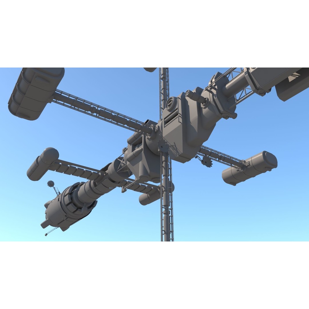 Science Spaceships 3D Model – Futuristic Cruiser, FBX & OBJ Formats - View 20
