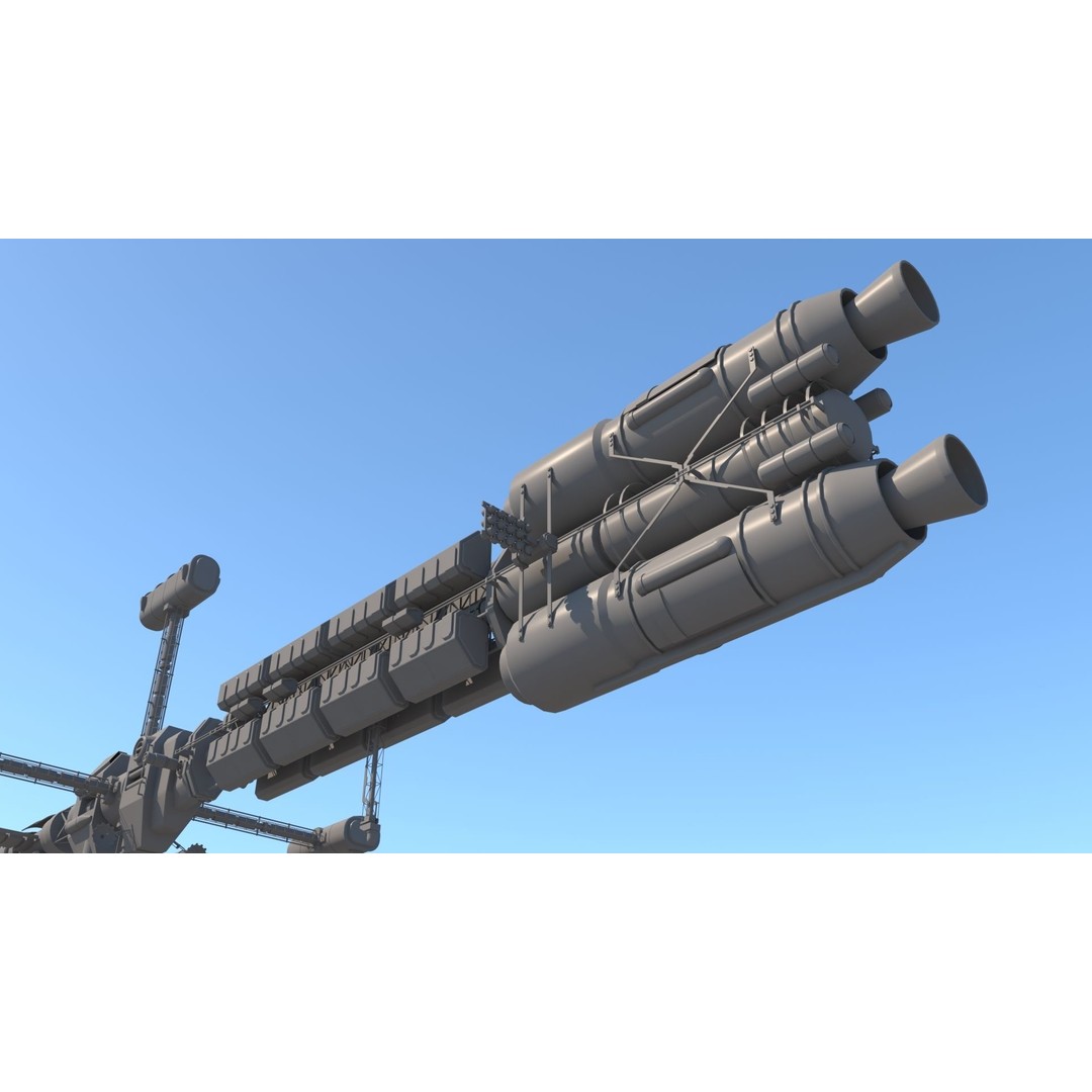 Science Spaceships 3D Model – Futuristic Cruiser, FBX & OBJ Formats - View 21