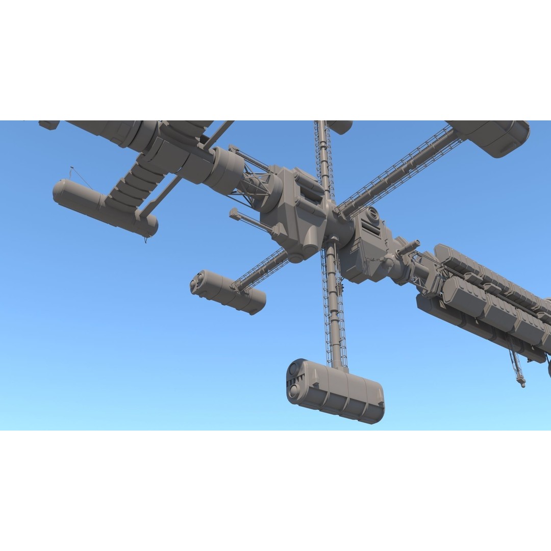 Science Spaceships 3D Model – Futuristic Cruiser, FBX & OBJ Formats - View 22