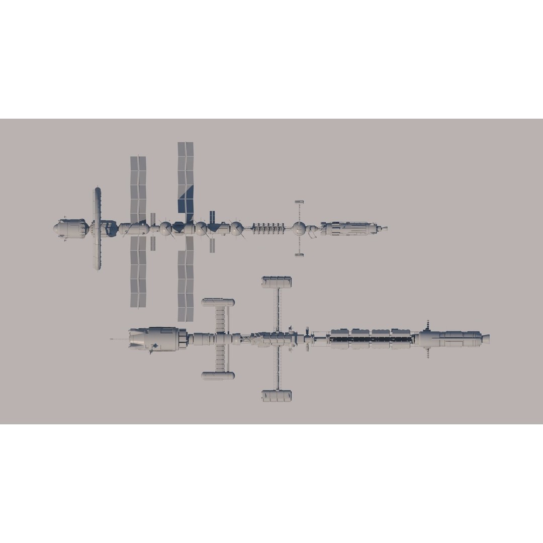 Science Spaceships 3D Model – Futuristic Cruiser, FBX & OBJ Formats - View 4