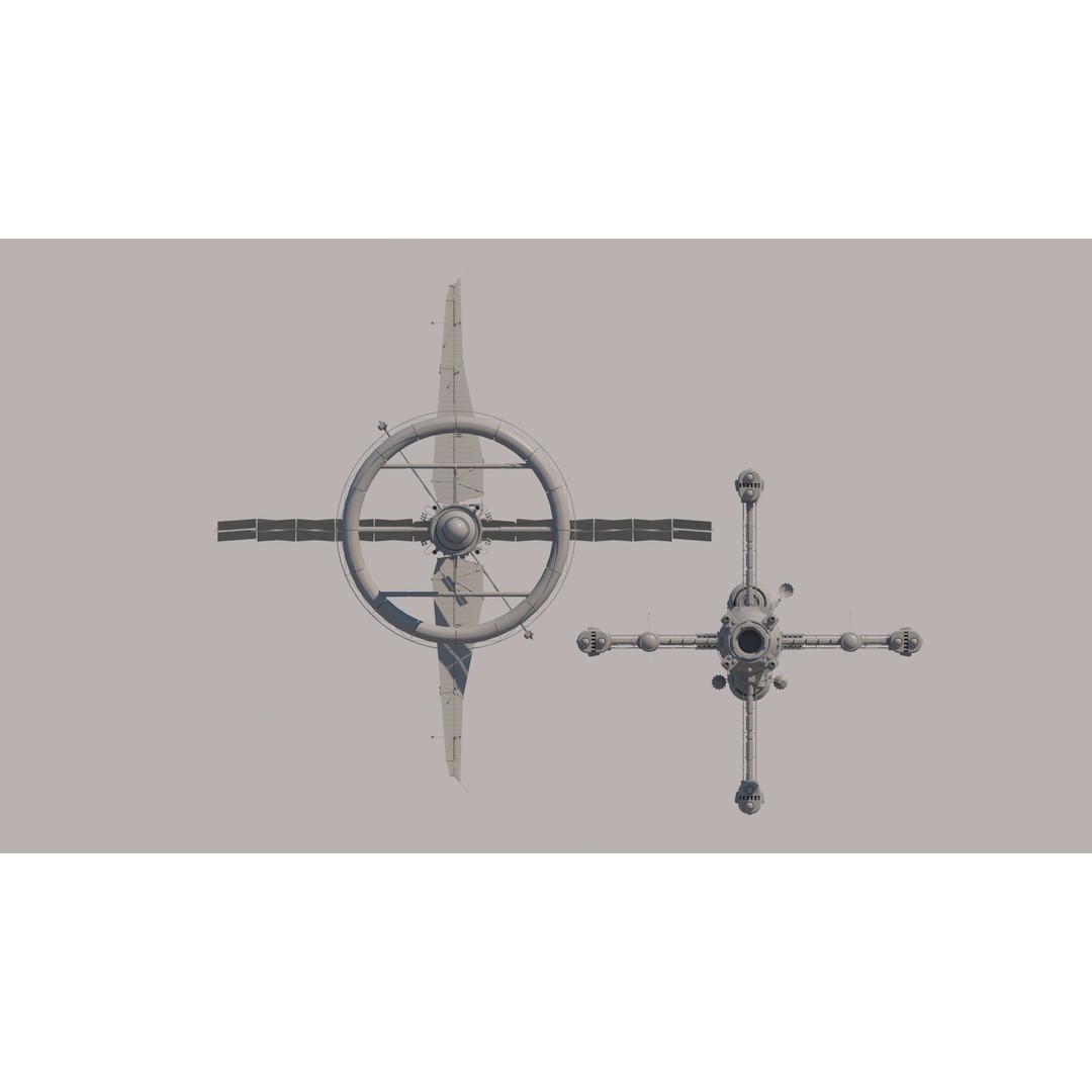 Science Spaceships 3D Model – Futuristic Cruiser, FBX & OBJ Formats - View 5
