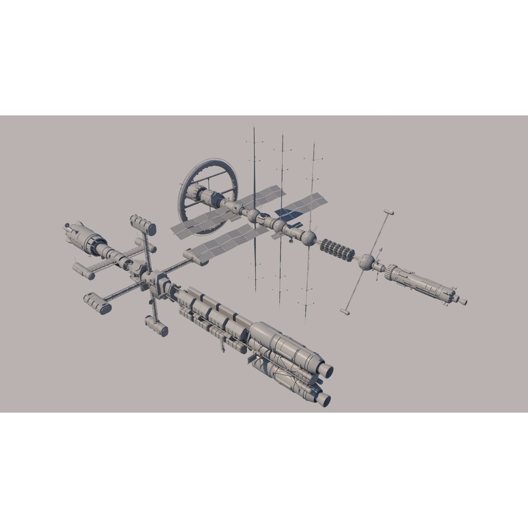Science Spaceships 3D Model – Futuristic Cruiser, FBX & OBJ Formats - View 8