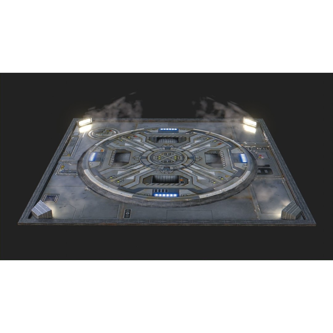 Landing Pad 3D Model – Low Poly Industrial Platform, Game Ready - View 13