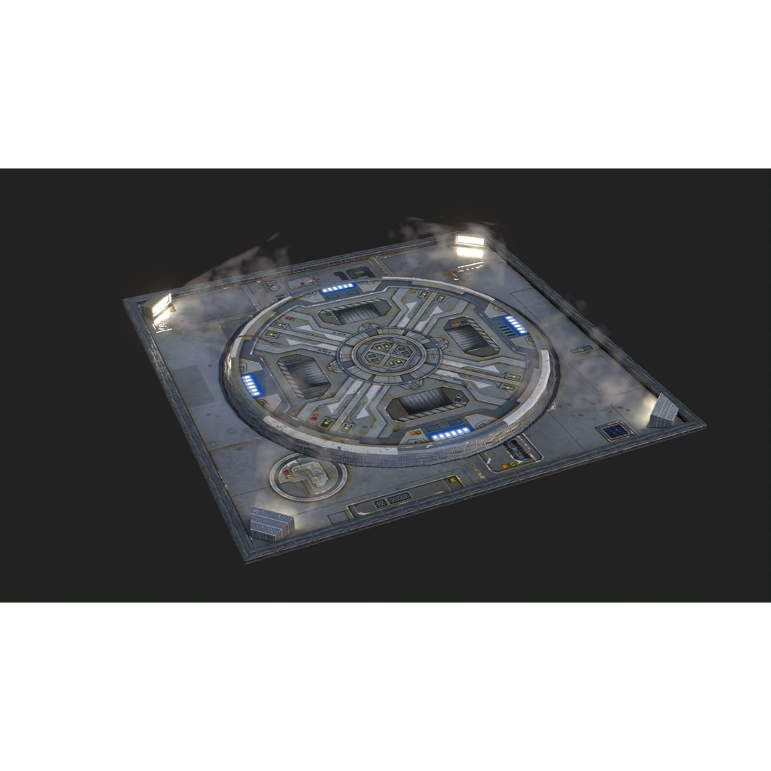 Landing Pad 3D Model – Low Poly Industrial Platform, Game Ready - View 14