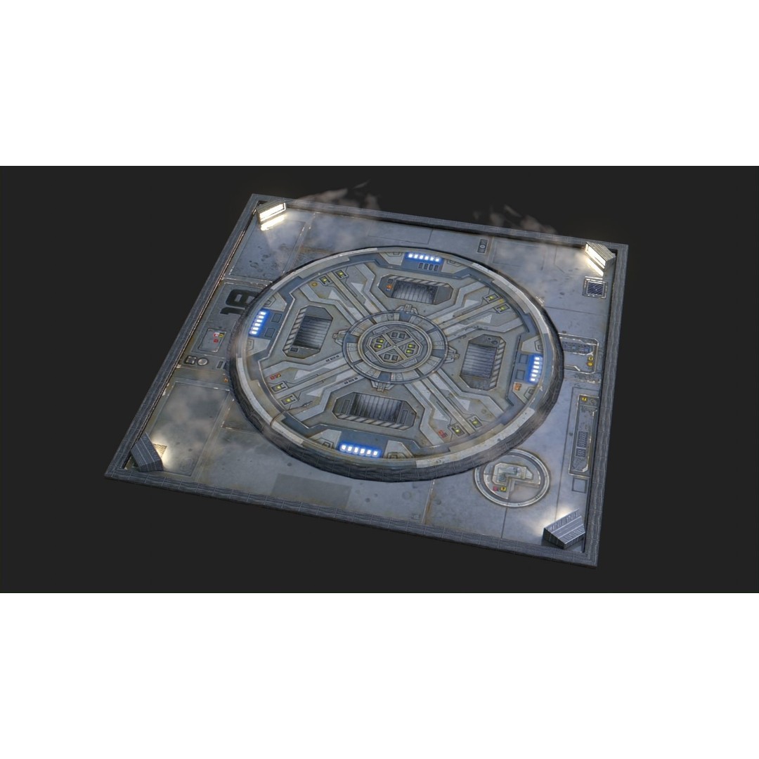 Landing Pad 3D Model – Low Poly Industrial Platform, Game Ready - View 15