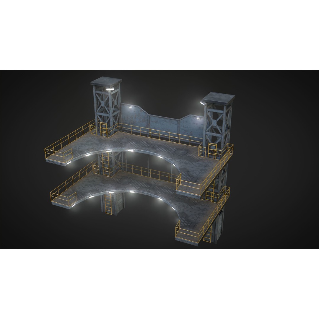 Landing Pad 3D Model – Low Poly Industrial Platform, Game Ready - View 16