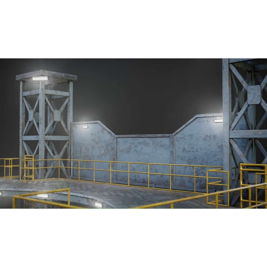 Landing Pad 3D Model – Low Poly Industrial Platform, Game Ready - View 17