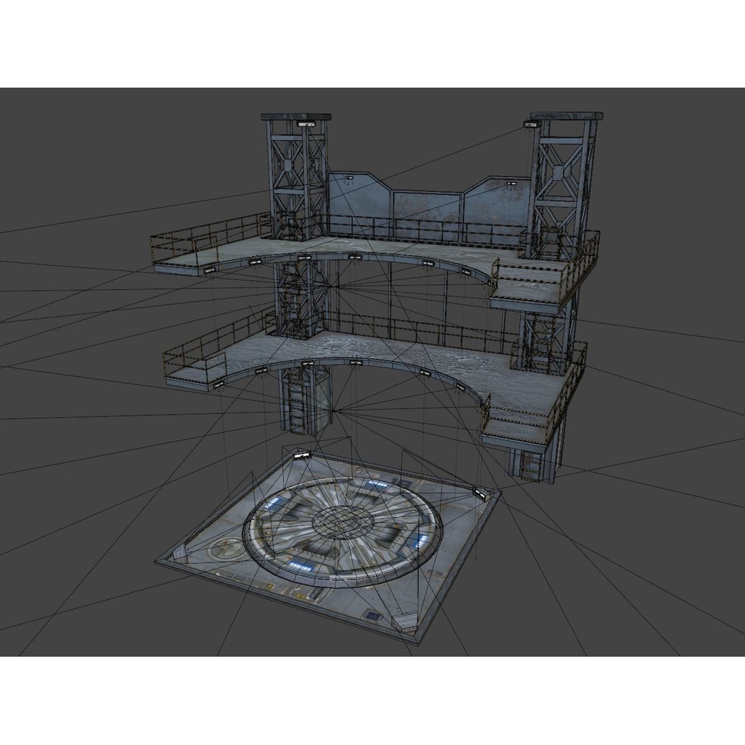Landing Pad 3D Model – Low Poly Industrial Platform, Game Ready - View 18