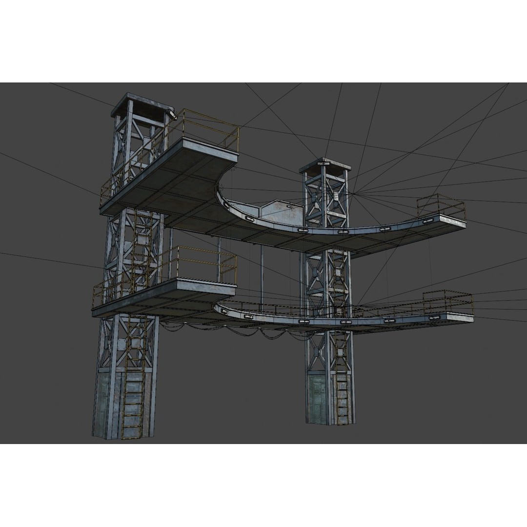 Landing Pad 3D Model – Low Poly Industrial Platform, Game Ready - View 19