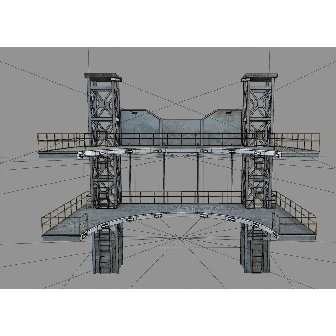 Landing Pad 3D Model – Low Poly Industrial Platform, Game Ready - View 20