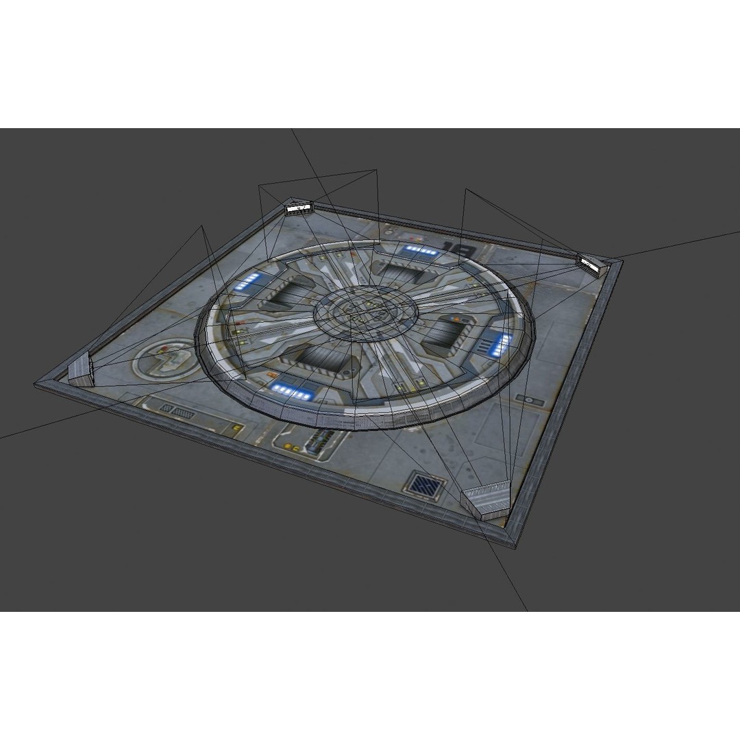 Landing Pad 3D Model – Low Poly Industrial Platform, Game Ready - View 21
