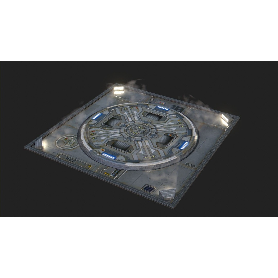 Landing Pad 3D Model – Low Poly Industrial Platform, Game Ready - View 8