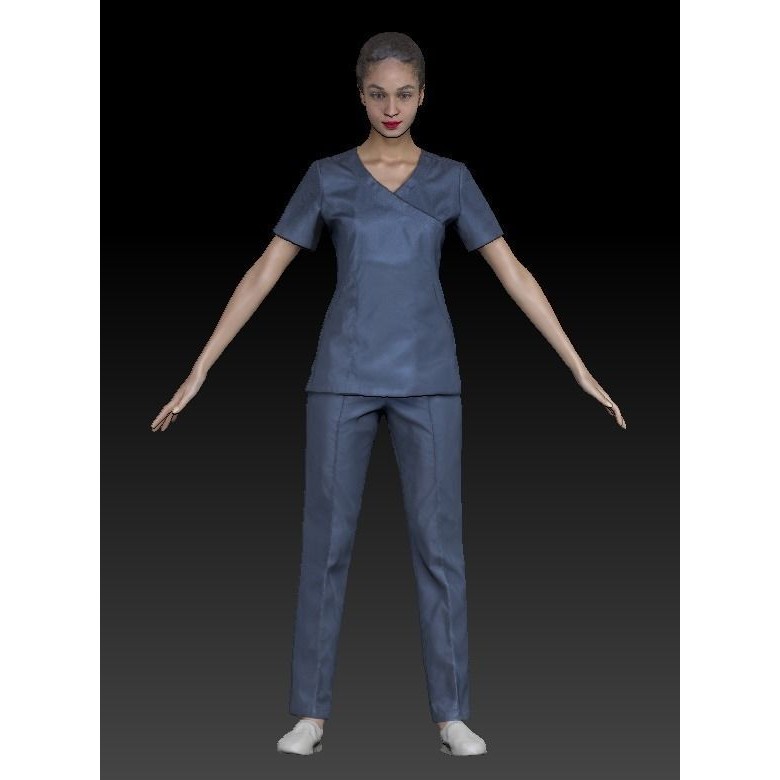 Animated Nurse 3D Model – Low Poly Rigged Character for Games, FBX - View 7