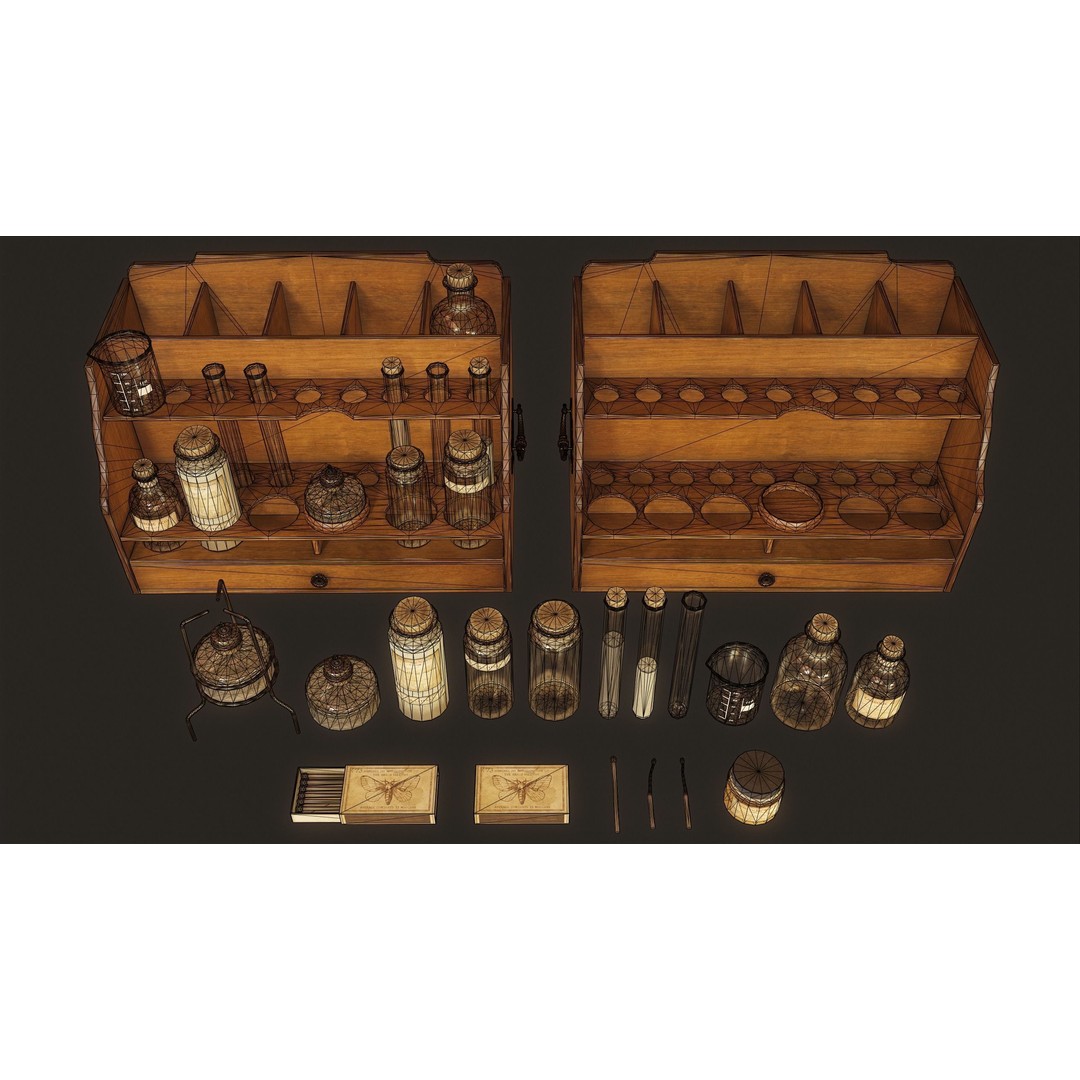 Apothecary Chest 3D Model – Low Poly PBR Game Asset, FBX, OBJ