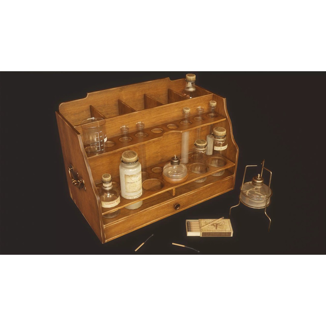 Apothecary Chest 3D Model – Low Poly PBR Game Asset, FBX, OBJ - View 2