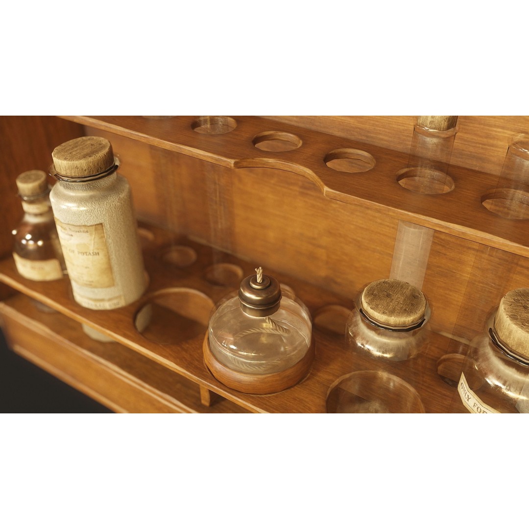 Apothecary Chest 3D Model – Low Poly PBR Game Asset, FBX, OBJ - View 7